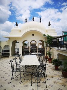 Rooftop dining area